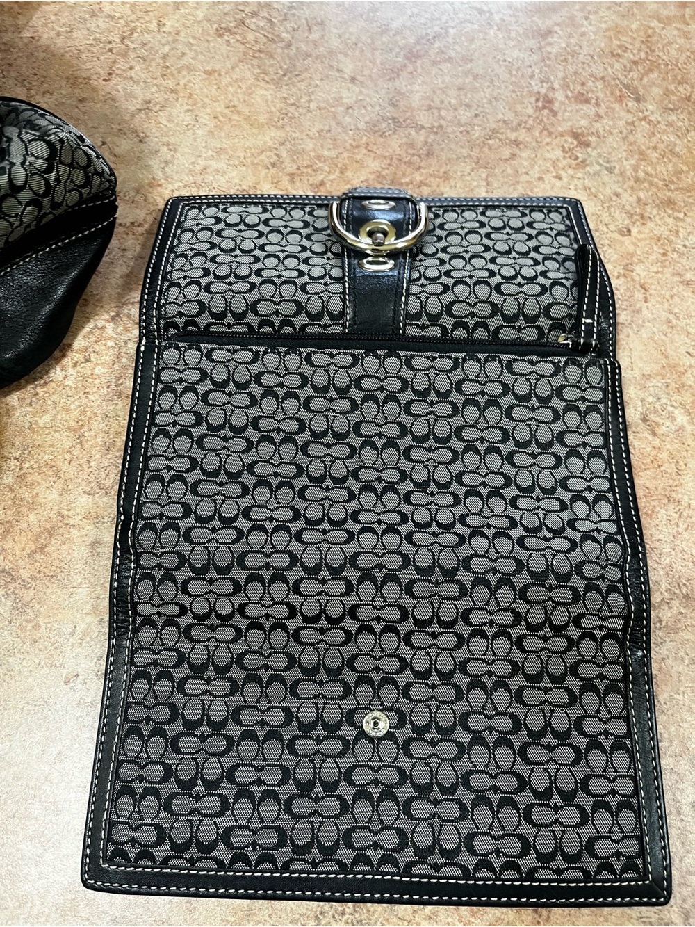 Coach  Black and Gray Signature Tote with Matching Wallet - Picture 13 of 16